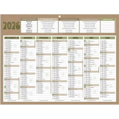 Achetez Calendrier Natura médium 32x42cm PAPNATURAMED BOUCHUT GRANDREMY pas cher sur Ma Rentrée Sc..