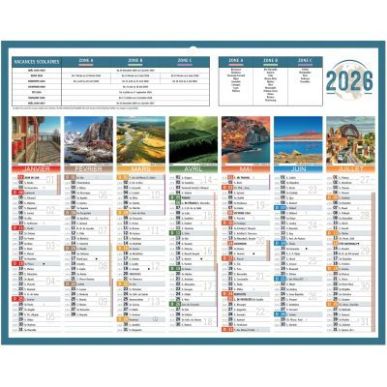 Achetez Calendrier semestriel 7 mois par face Planète 21x26,5cm PAPPLANETEMINI BOUCHUT GRANDREMY pa..