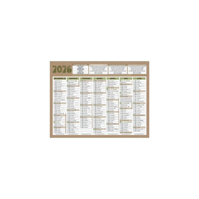 Achetez Calendrier semestriel 7 mois par face Natura 13,5x17,5cm PAPNATMICRO BOUCHUT GRANDREMY pas c.. Achetez Calendrier semestriel 7 mois par face Natura 13,5x17,5cm PAPNATMICRO BOUCHUT GRANDREMY pas c..