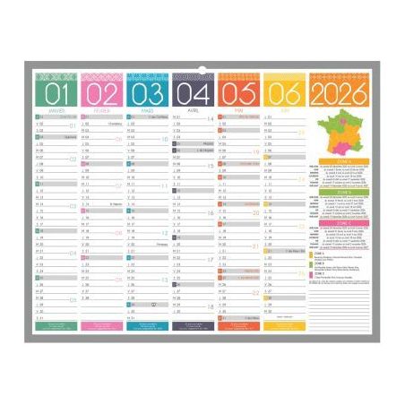 Achetez Calendrier semestriel 6 mois par face Tendance 21x26,5cm PAPTENDANCEMINI BOUCHUT GRANDREMY p..