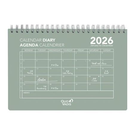 Achetez Calendrier mensuel Oslo 15.5x23.8 vert 162008Q QUO VADIS pas cher sur Ma Rentrée Scolaire