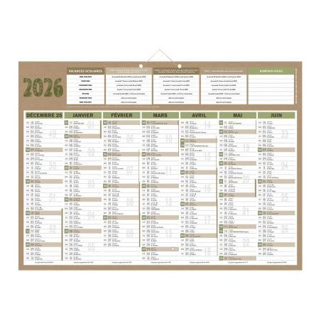 Achetez Calendrier semestriel 7 mois par face Natura 40,5x55cm PAPNATURA BOUCHUT GRANDREMY pas cher ..