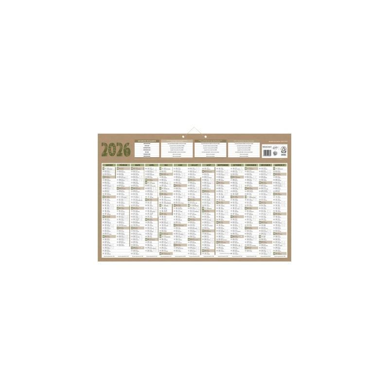 Achetez Calendrier annuel 13 mois Natura 43x65cm PAPNATURAMAXI BOUCHUT GRANDREMY pas cher sur Ma Ren..