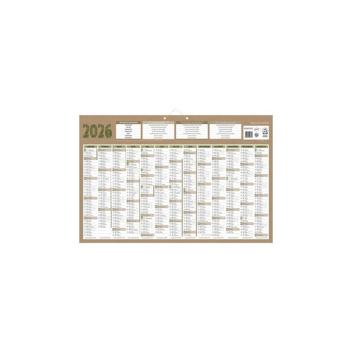 Calendrier annuel 13 mois Natura 43x65cm PAPNATURAMAXI BOUCHUT GRANDREMY
