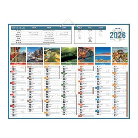 Achetez Calendrier semestriel 7 mois par face Planète 43x55cm PAPPLANETE BOUCHUT GRANDREMY pas cher..