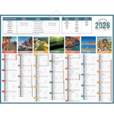 Achetez Calendrier semestriel 7 mois par face Planète 43x55cm PAPPLANETE BOUCHUT GRANDREMY pas cher..