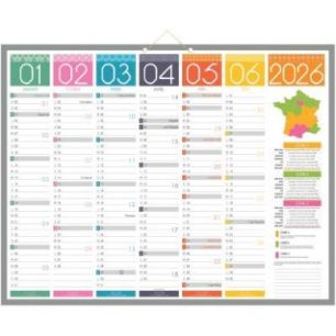 Achetez Calendrier semestriel 6 mois par face Tendance 43x55cm PAPTENDANCE BOUCHUT GRANDREMY pas che..