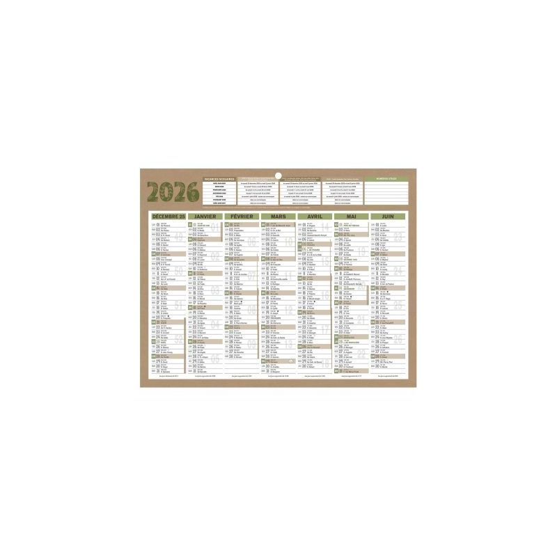 Achetez Calendrier semestriel 7 mois par face Natura 21x26,5cm PAPNATMINI BOUCHUT GRANDREMY pas cher.. Achetez Calendrier semestriel 7 mois par face Natura 21x26,5cm PAPNATMINI BOUCHUT GRANDREMY pas cher..