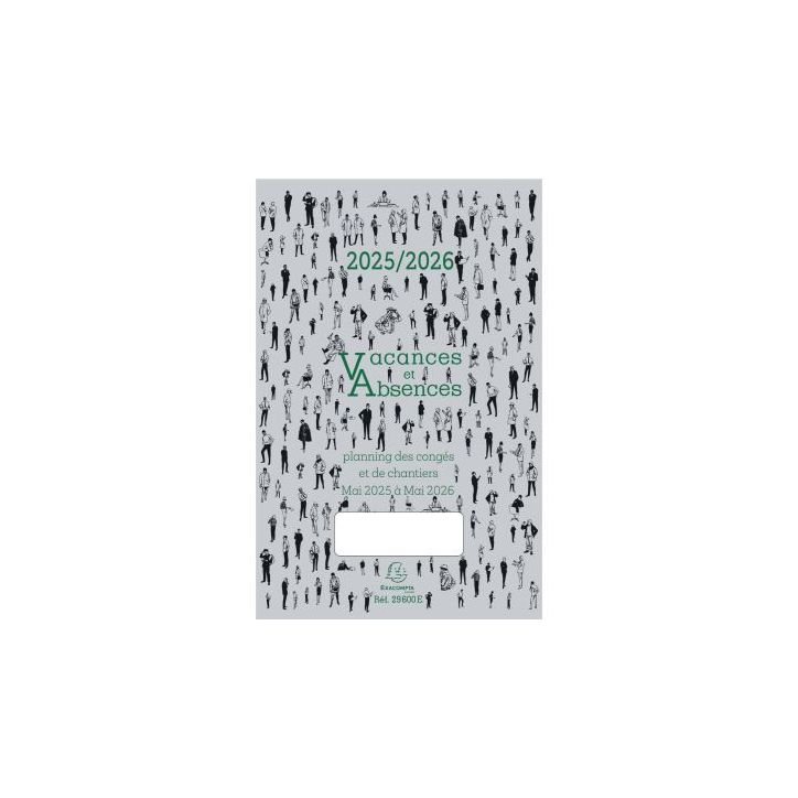 Planning vacances & absences mai à mai 2025/2026 29600E EXACOMPTA