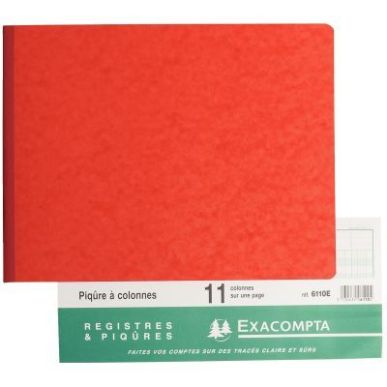 Achetez Piqûre 80 pages 11 colonnes sur 1 page format 32 x 25 cm à l'italienne 6110E EXACOMPTA pas..
