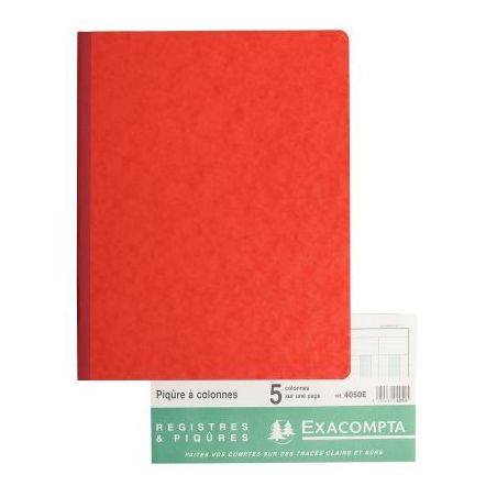 Achetez Piqûre 80 pages 5 colonnes sur 1 page format 25 x 32 cm à la française 4050E EXACOMPTA pa..