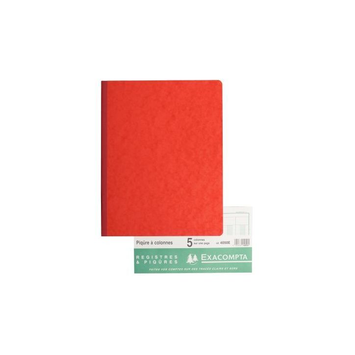 Piqûre 80 pages 5 colonnes sur 1 page format 25 x 32 cm à la française 4050E EXACOMPTA