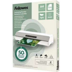 Achetez Boîte de 100 pochettes de plastification mates A4 80 microns 100143435 FELLOWES pas cher su..