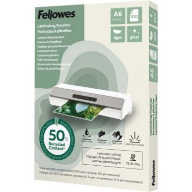 Achetez Boîte de 100 pochettes de plastification brillantes A6 80 microns 100143441 FELLOWES pas ch..