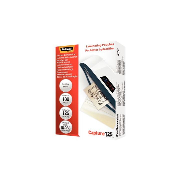 FELLOWES Pack de 100 pochettes Imagelast 125 microns 54x86mm 5306302