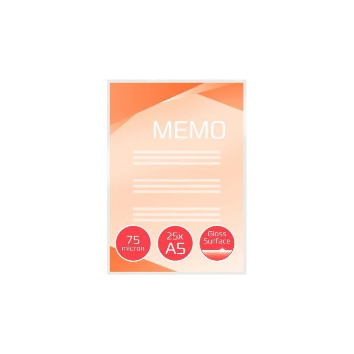 Paquet de 25 pochettes de plastification A5 75µ 3740483 GBC ACCO