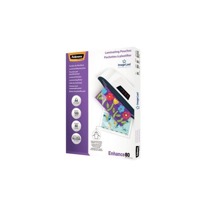 Boîte de 100 pochettes de plastification A4 80 microns 5306114 FELLOWES