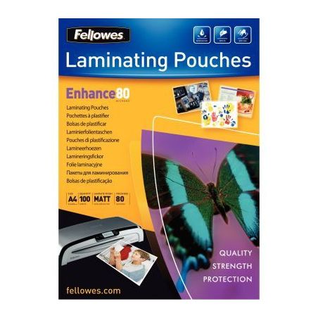 Achetez Boîte de 100 pochettes de plastification A4 80 microns mat 5452103 FELLOWES pas cher sur Ma..