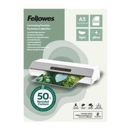 Achetez Boîte de 100 pochettes de plastification brillantes A3 80 microns 100142988 FELLOWES pas ch..