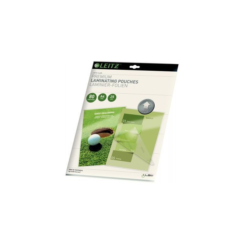 Achetez Paquet de 25 pochettes pour plastification à chaud Leitz Ilam UDT A4 80µ 74790000 LEITZ pa..