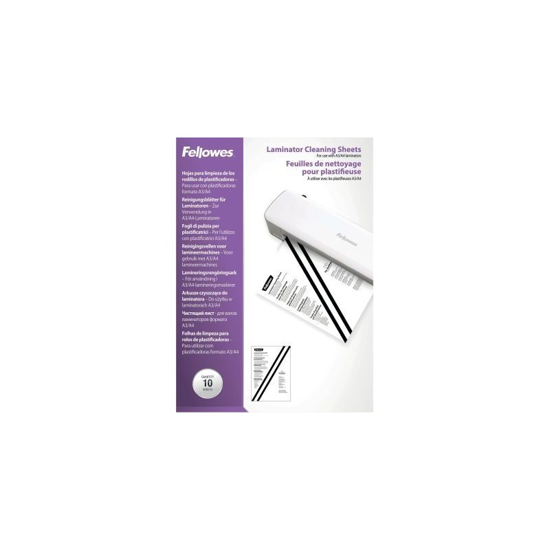 Achetez Sachet de 10 feuilles de nettoyage pour plastifieuse A3/A4 5320604 FELLOWES pas cher sur Ma ..