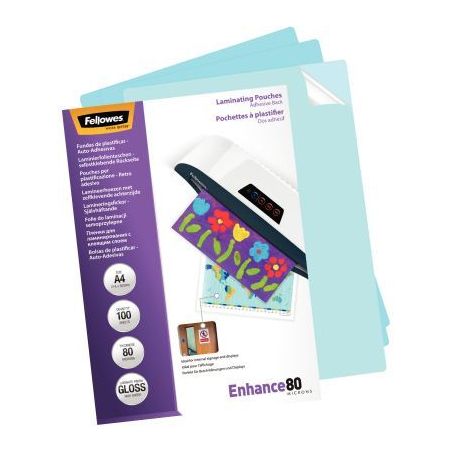 Achetez FELLOWES Pack de 100 pochettes A4 dos adhésif 80 microns 5302202 pas cher sur Ma Rentrée S..