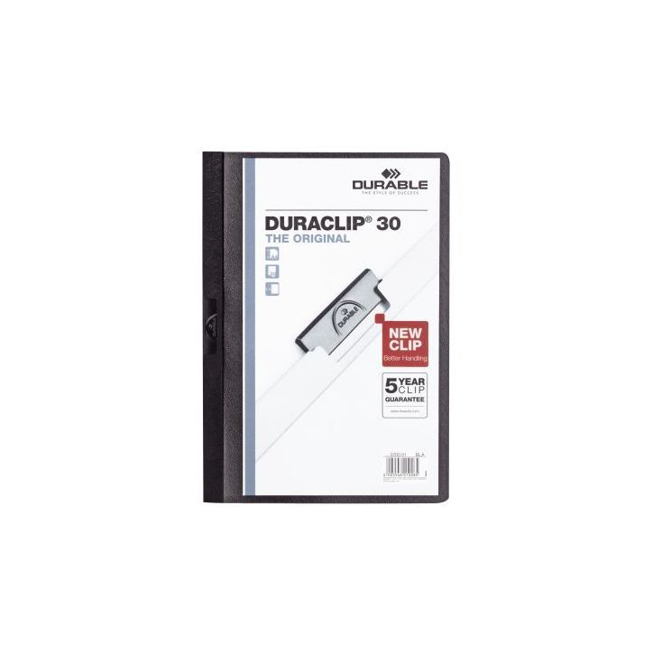 Chemise de présentation à clip Duraclip Format A4 dos 6 mm  noir 2209-01 DURACLIP DURABLE