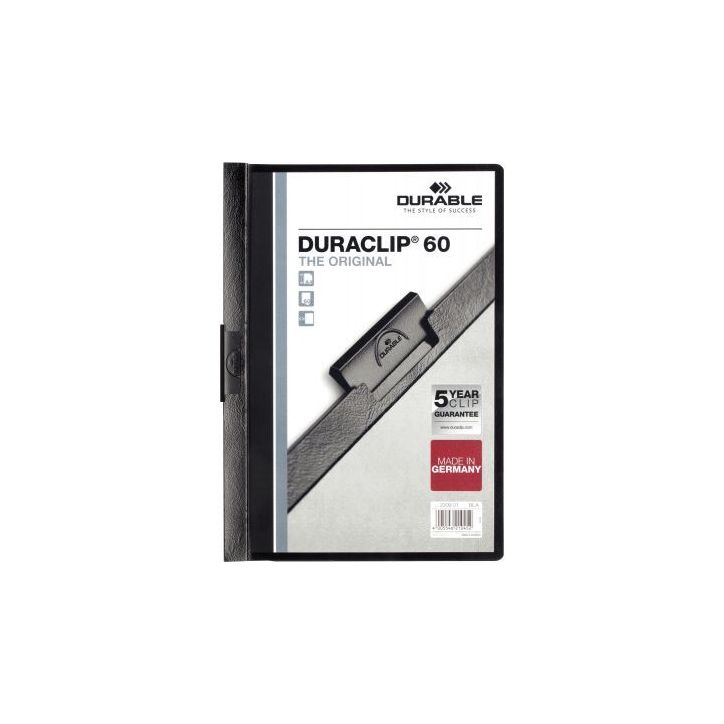 Paquet de 5 chemises DURACLIP 6mm noir 223801 DURACLIP DURABLE