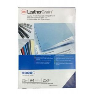 Achetez Paquet de 25 couvertures grain cuir 250 gr/m² format A4 bleu CN040029 GBC ACCO pas cher sur..