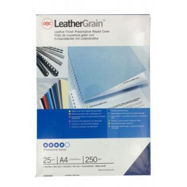 Achetez Paquet de 25 couvertures grain cuir 250 gr/m² format A4 bleu CN040029 GBC ACCO pas cher sur..