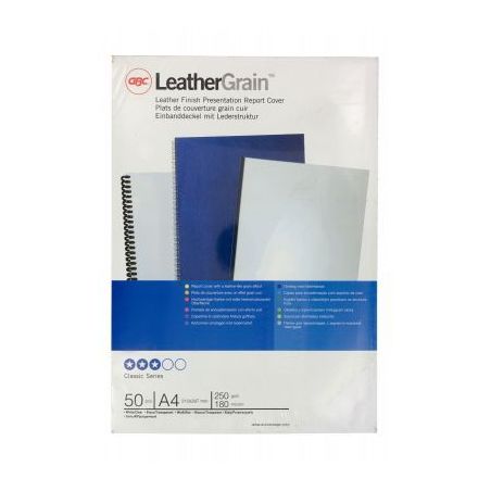 Achetez Paquet de 25 couvertures grain cuir blanc +25 couvertures PVC CR140070 GBC ACCO pas cher sur..
