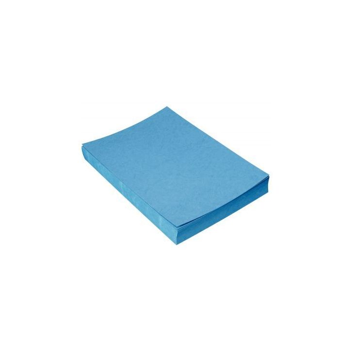 Boîte de 100 plats de couverture grain cuir A4 250gr Bleu