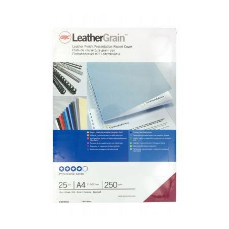 Achetez Paquet de 25 couvertures grain cuir 250 gr/m² format A4 rouge CN040030 GBC ACCO pas cher su..