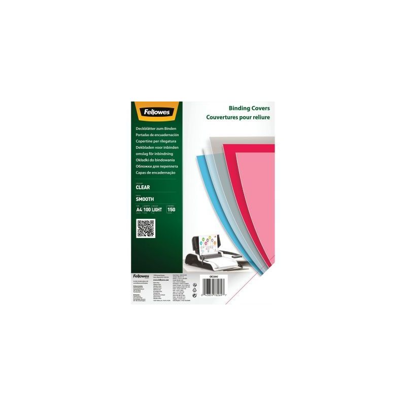 Achetez Paquet de 100 couvertures PET lisse incolore épaisseur 15/100ème format A4 5384501 FELLOWE.. Achetez Paquet de 100 couvertures PET lisse incolore épaisseur 15/100ème format A4 5384501 FELLOWE..