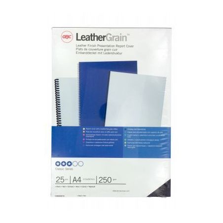 Achetez Paquet de 25 couvertures grain cuir 250 gr/m² format A4 noir CN040010 GBC ACCO pas cher sur..