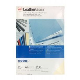 Achetez Paquet de 25 couvertures grain cuir 250 gr/m² format A4 ivoire CN040065 GBC ACCO pas cher s..