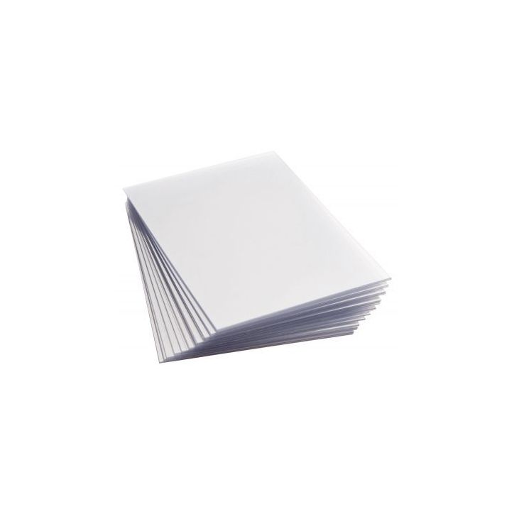 PERGAMY Boîte de 100 plats de couverture PVC A4 300 microns transparents 900048