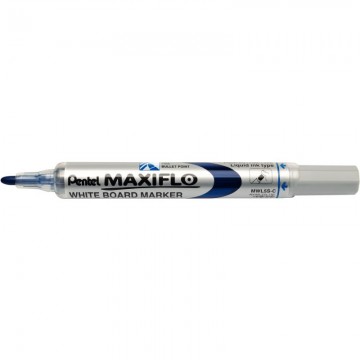 PENTEL Marqueur effaçable sec tableaux Blanc pointe ogive moyenne encre liquide base alcool Bleue MAXIFLO
