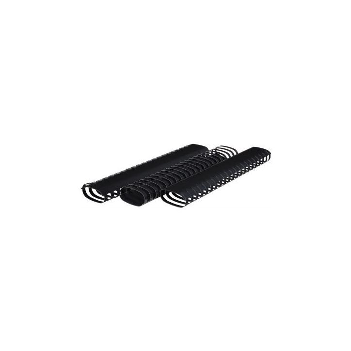 PERGAMY Boîte de 50 peignes anneaux plastiques 45mm Noir 900096