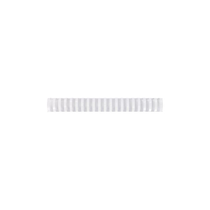Boite de 50 anneaux reliure/peignes à relier plastique ovales diamètre 38mm blanc 49271
