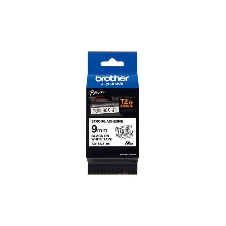 Recharge Brother TZE noir sur blanc 9 mm BRSPRTZES221 BROTHER