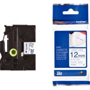 Achetez BROTHER Ruban pour PTOUCH textile thermocollant laminé 12mmx3m Bleu/Blanc TZEFA3 pas cher s..