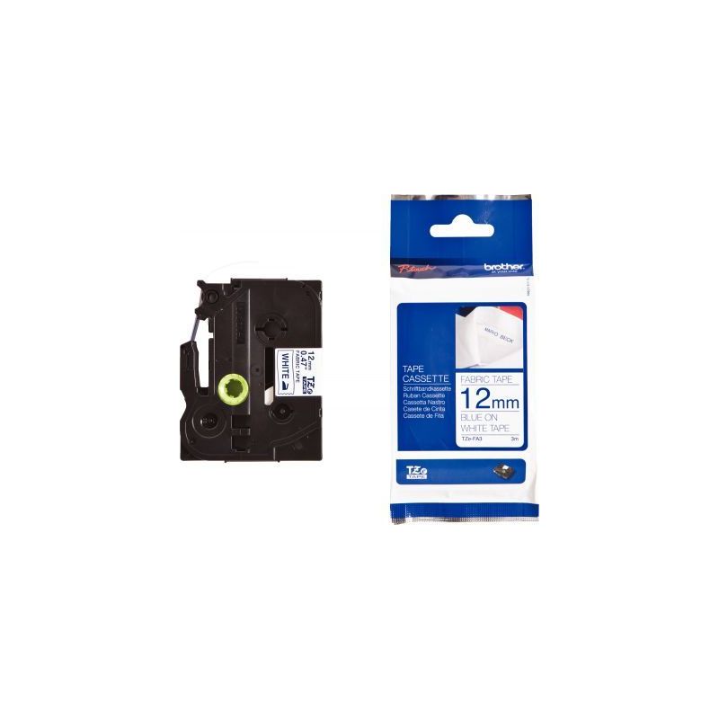 Achetez BROTHER Ruban pour PTOUCH textile thermocollant laminé 12mmx3m Bleu/Blanc TZEFA3 pas cher s..