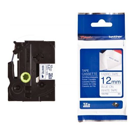 Achetez BROTHER Ruban pour PTOUCH textile thermocollant laminé 12mmx3m Bleu/Blanc TZEFA3 pas cher s..