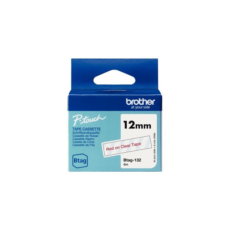 Achetez Recharge Brother BTAG rouge sur transparent 12 mm BRSPRBTAG132 BROTHER pas cher sur Ma Rentr..