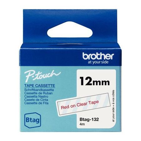 Achetez Recharge Brother BTAG rouge sur transparent 12 mm BRSPRBTAG132 BROTHER pas cher sur Ma Rentr..