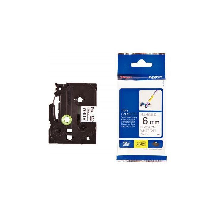 Recharge Brother TZE noir sur blanc 6 mm BRSPRTZEFX211 BROTHER