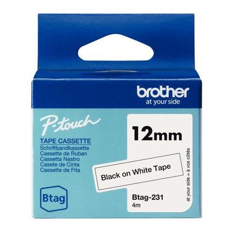 Achetez Recharge Brother BTAG noir  sur blanc 12 mm BRSPRBTAG231 BROTHER pas cher sur Ma Rentrée Sc..