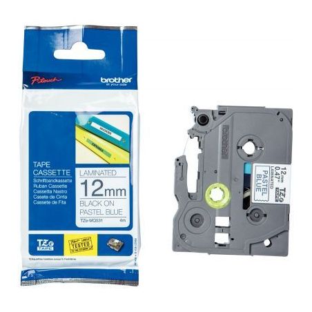Achetez Recharge Brother TZe noir sur bleu pastel 12mm TZEMQ531 BROTHER pas cher sur Ma Rentrée Sco..