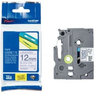Achetez Recharge Brother TZe noir sur violet pastel 12mm TZEMQF31 BROTHER pas cher sur Ma Rentrée S..
